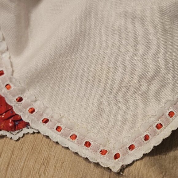 Vintage Winnie The Pooh Disney Girl Dress 6X Prairie Red Floral Made In Usa - Picture 4 of 7